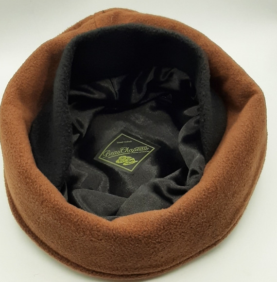 Vintage Hat Shop Beau Chapeau Mad Cap Women's Brown Fabric Hat Hand Crafted - Picture 7 of 10
